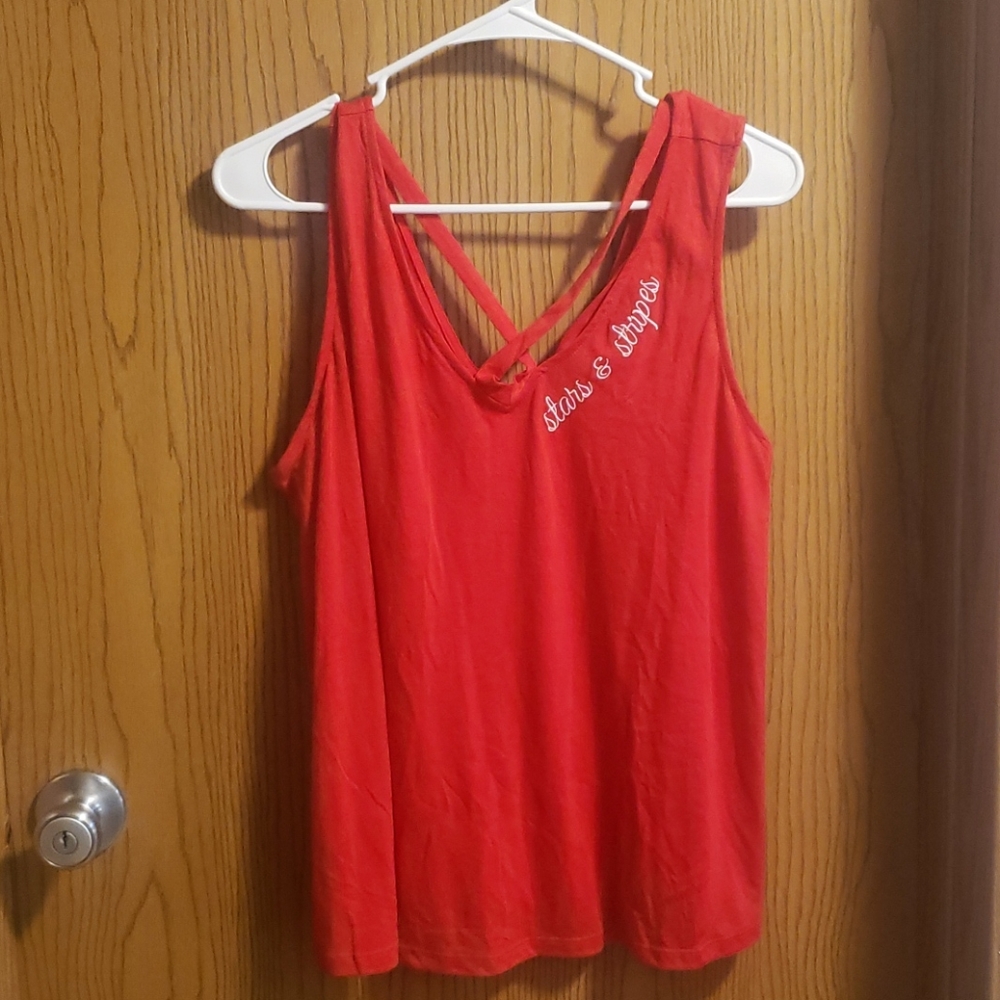 V-neck patriotic tank